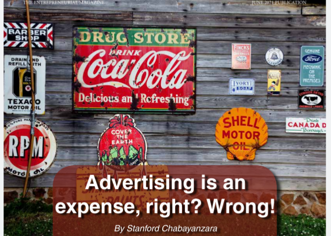 Advertising is an expense, right? Wrong!